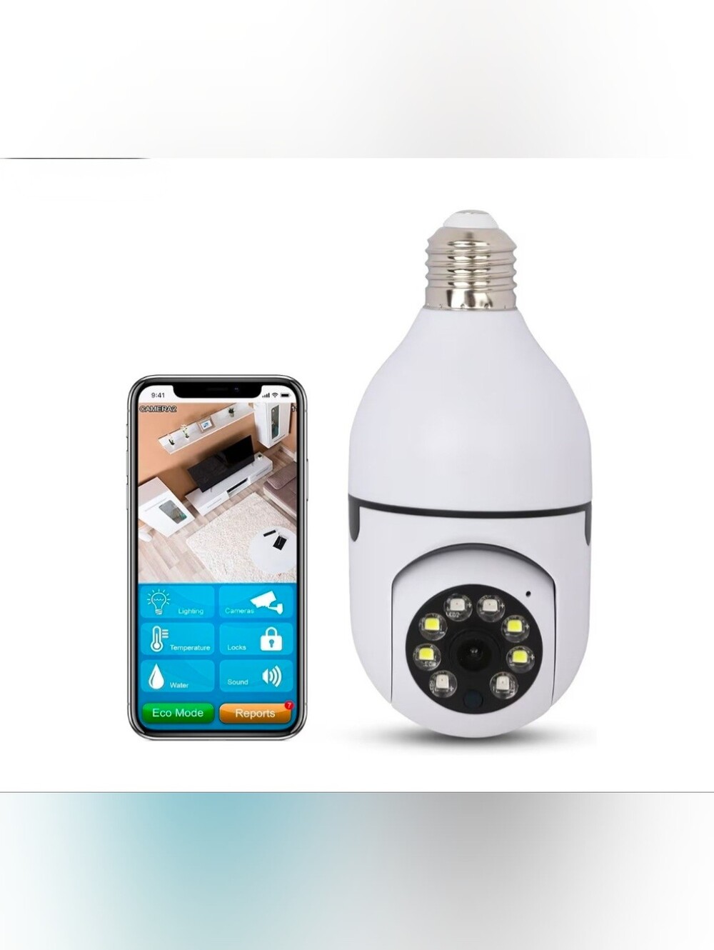 Light Bulb Security Camera Outdoor/Indoor | Office, Garage, Home Security Wirele